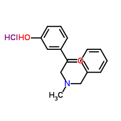 1-(3-羟基苯基)-2-[甲基(苯甲基)氨基]乙酮盐酸盐 结构式