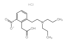 2-[2-(二丙基氨基)乙基]-6-硝基苯乙酸盐酸盐 结构式