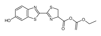 4-Thiazolecarboxylic acid, 4,5-dihydro-2-(6-hydroxy-2-benzothiazolyl)-, 1-ethoxyethenyl ester, (S)- (9CI) 结构式