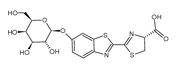 (4S)-2-[6-(β-D-吡喃葡萄糖氧基)-2-苯并噻唑基]-4,5-二氢噻唑-4-羧酸 结构式