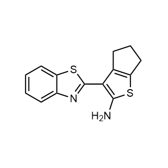 3-(1,3-苯噻唑-2-基)-4H,5H,6H-环戊二烯[b]噻吩-2-胺 结构式