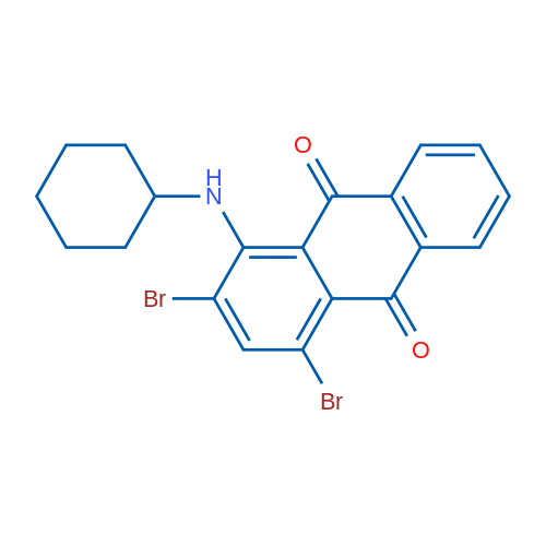 2,4-二溴-1-(环己基氨基)蒽-9,10-二酮 结构式