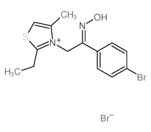 Thiazolium, 3-[2-(4-bromophenyl)-2-(hydroxyimino)ethyl]-2-ethyl-4-methyl-, bromide (1:1) 结构式
