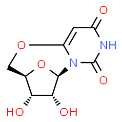 (3R)-3,4,5,6-Tetrahydro-4β,5β-dihydroxy-3β,6β-epoxy-2H,8H-pyrimido[6,1-b][1,3]oxazocine-8,10(9H)-dione 结构式