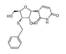 2,4(1H,3H)-Pyrimidinedione, 1-[3-S-(phenylmethyl)-3-thio-β-D-xylofuranosyl]- (9CI) 结构式