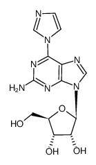9H-嘌呤-2-胺,6-(1H-咪唑-1-基)-9-β-D-呋喃核糖基- 结构式