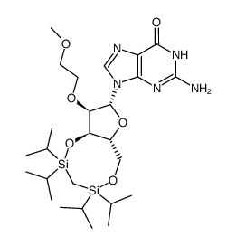 Guanosine, 2'-O-(2-methoxyethyl)-3',5'-O-[methylenebis[bis(1-methylethyl)silylene]]- (9CI) 结构式