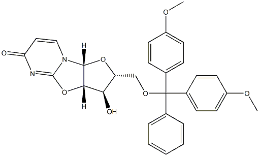 5'-O-(4,4'-二甲氧基三苯甲基)-2,2'-脱水-D-尿苷 结构式