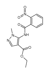 1H-Pyrazole-4-carboxylic acid, 1-methyl-5-[(2-nitrobenzoyl)amino]-, ethyl ester 结构式