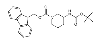 (9H-FLUOREN-9-YL)METHYL 3-((TERT-BUTOXYCARBONYL)AMINO)PIPERIDINE-1-CARBOXYLATE 结构式