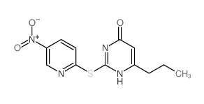 4(3H)-Pyrimidinone, 2-[(5-nitro-2-pyridinyl)thio]-6-propyl- 结构式