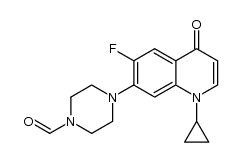 1-环丙基-6-氟-7-(4-甲酰基哌嗪-1-基)喹啉-4-酮 结构式