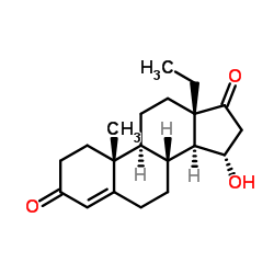 13beta-乙基-15alpha-羟基甾烷-4-烯-3,17-二酮 结构式