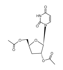 3'-脱氧尿苷-2',5'-二乙酸酯 结构式