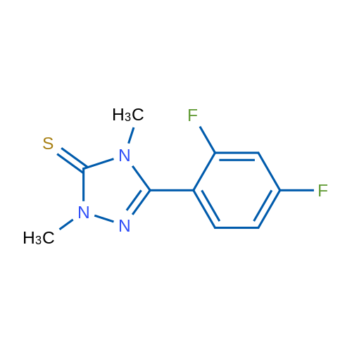 2,4-二氢-5-(2,4-二氟苯基)-2,4-二甲基-3H-1,2,4-三唑-3-硫酮 结构式