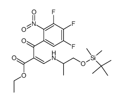 Benzenepropanoic acid, α-[[[2-[[(1,1-dimethylethyl)dimethylsilyl]oxy]-1-methylethyl]amino]methylene]-3,4,5-trifluoro-2-nitro-β-oxo-, ethyl ester, (E)- (9CI) 结构式
