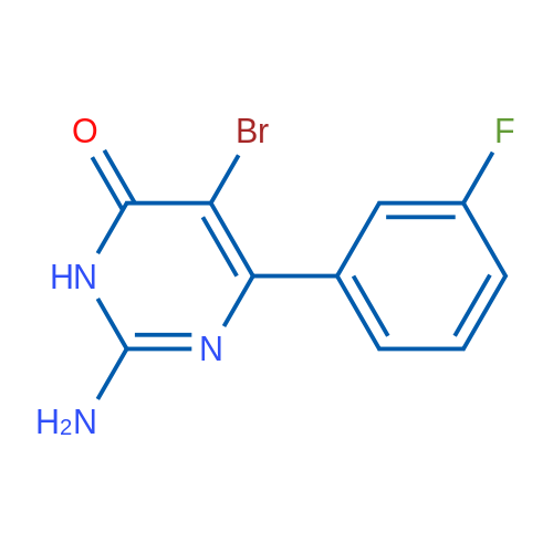 2-amino-5-bromo-6-(3-fluorophenyl)-4(3H)pyrimidinone 结构式