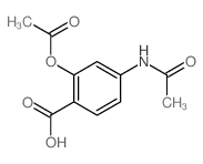 4-乙酰氨基-2-乙酰氧基苯甲酸 结构式