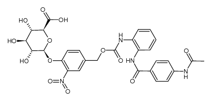 β-D-吡喃葡萄糖醛酸苷,4-[[[[[2-[[4-(乙酰氨基)苯甲酰基]氨基]苯基]氨基]羰基]氧]甲基]-2-硝基苯基 结构式