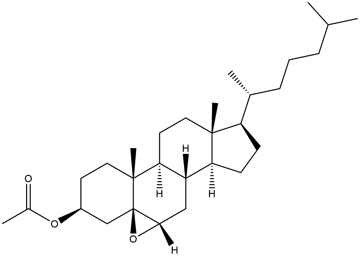 Cholestan-3-ol, 5,6-epoxy-, acetate, (3β,5β,6β)- 结构式