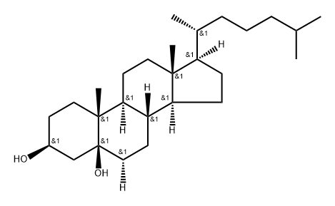 (3β,5β,6α)-6-d-胆甾烷-3,5-二醇 结构式