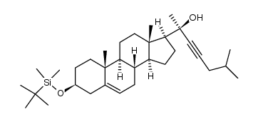 Cholest-5-en-22-yn-20-ol, 3-[[(1,1-dimethylethyl)dimethylsilyl]oxy]-, (3β)- 结构式