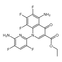 5-氨基-1-(6-氨基-3,5-二氟-2-吡啶基)-6,7,8-三氟-1,4-二氢-4-氧代-3-喹啉羧酸乙酯 结构式