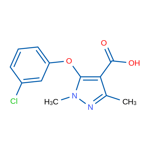 5-(3-氯苯氧基)-1,3-二甲基-1H-吡唑-4-羧酸 结构式