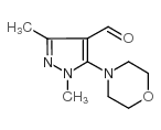 1,3-二甲基-5-吗啉-1H-吡唑-4-甲醛 结构式