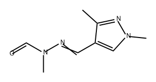 1H-Pyrazole-4-carboxaldehyde, 1,3-dimethyl-, 2-formyl-2-methylhydrazone 结构式