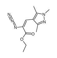 2-Propenoic acid, 2-azido-3-(1,3,5-trimethyl-1H-pyrazol-4-yl)-, ethyl ester 结构式