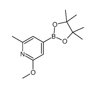 6-甲氧基-2-甲基吡啶-4-硼酸频那醇酯 结构式