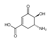(4S,5R)-5-氨基-4-羟基-3-氧代-1-环己烯-1-羧酸 结构式