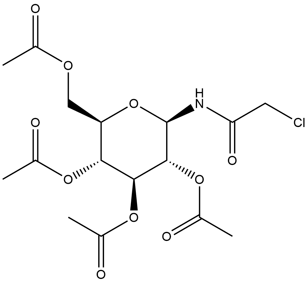 2-氯-N-(2,3,4,6-四-O-乙酰基-β-D-吡喃葡萄糖基)乙酰胺 结构式