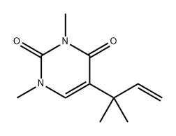 1,3-二甲基-5-(1,1-二甲基-2-丙烯-1-基)-2,4(1H,3H)-嘧啶二酮 结构式