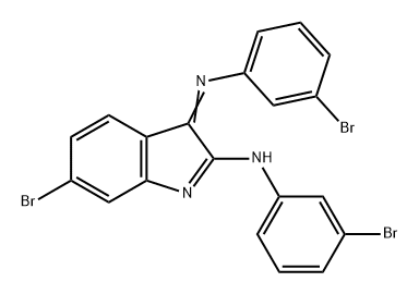 6-溴-N-(3-溴苯基)-3-[(3-溴苯基)亚氨基]-3H-吲哚-2-胺 结构式