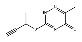 6-甲基-3-[(1-甲基-2-丙炔-1-基)硫代]-1,2,4-三嗪-5(2H)-酮 结构式