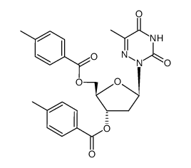 2-[2-脱氧-3,5-二-O-(4-甲基苯甲酰基)-β-D-赤式戊呋喃糖基]-6-甲基-1,2,4-三嗪-3,5(2H,4H)-二酮 结构式
