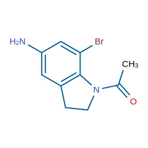 1-(5-胺基-7-溴吲哚啉-1-基)乙-1-酮 结构式