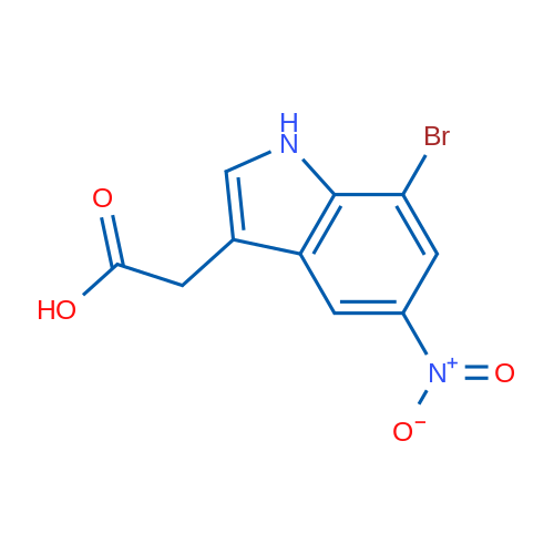 2-(7-溴-5-硝基-1H-吲哚-3-基)乙酸 结构式