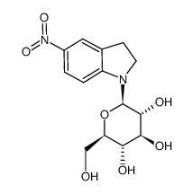1-β-D-吡喃葡萄糖基-5-硝基吲哚啉 结构式