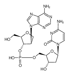 Cytidine, 2'-(6-amino-9H-purin-9-yl)-1'-de(6-amino-9H-purin-9-yl)-2'-deoxy-D-arabino-adenylyl-(3'→5')-2'-deoxy- (9CI) 结构式