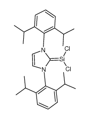 1H-Imidazole, 1,3-bis[2,6-bis(1-methylethyl)phenyl]-2-(dichlorosilylene)-2,3-dihydro- 结构式
