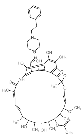 3-[[[4-(2-苯乙基)-1-哌嗪基]亚氨基]甲基]-利福霉素 结构式