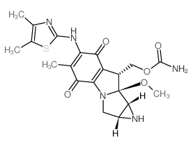 Azirino[2',3':3,4]pyrrolo[1,2-a]indole-4,7-dione,8-[[(aminocarbonyl)oxy]methyl]-6-[(4,5-dimethyl-2-thiazolyl)amino]-1,1a,2,8,8a,8b-hexahydro-8a-methoxy-5-methyl-,[1aS-(1aa,8b,8aa,8ba)]- (9CI) 结构式