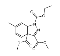 1H-Indazole-1,3,3a(7aH)-tricarboxylic acid, 6-methyl-, 1-ethyl 3,3a-dimethyl ester 结构式