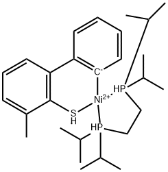 镍, [1,2-亚乙基双[双(1-甲基乙基)膦-κP]][3-甲基[1,1'-联苯]-2-硫醇根合(2-)-κC2',κS2]-, (SP-4-2)- 结构式