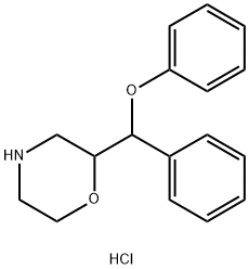 2-(苯氧基苯基甲基)吗啉盐酸盐(1:1) 结构式