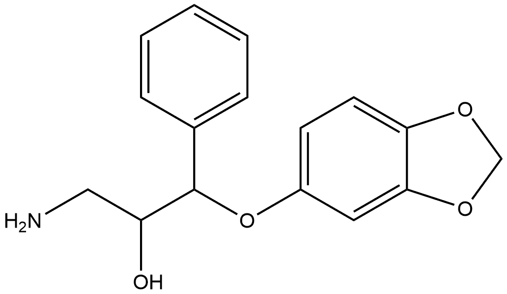 α-(氨甲基)-β-(1,3-苯并二氧杂环戊烯-5-氧基)苯乙醇 结构式