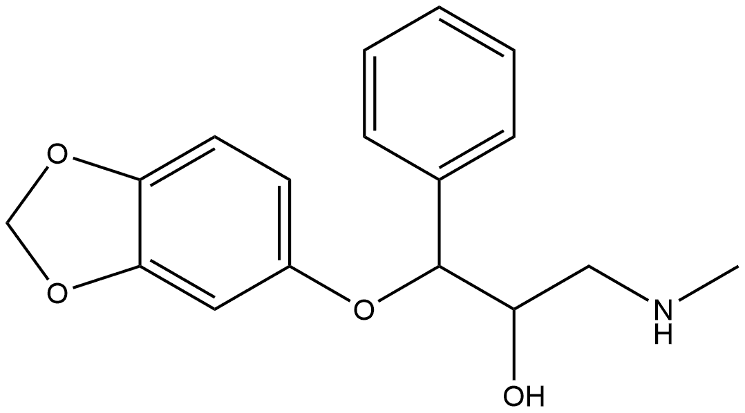 β-(1,3-苯并二氧杂环戊烯-5-氧基)-α-[(甲氨基)甲基]苯乙醇 结构式